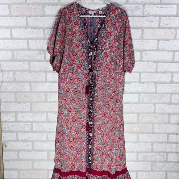 Anthropologie Boemo Paisley Maxi Boho Dress Size M - Picture 1 of 10